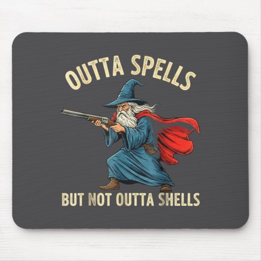 Outta Spells But Not Shells Wizard Meme  Mousepad (Vorne)