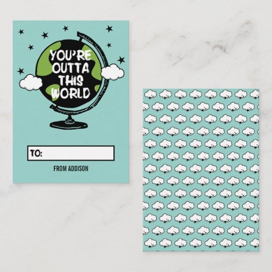 Outta This World Class Room Valentine Card 100pk Mitteilungskarte (Vorne/Hinten)