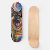 Outta This World Trippy German Shepherd Skateboard (Vorderseite)