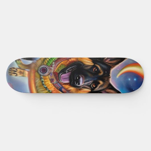Outta This World Trippy German Shepherd Skateboard (Horizontal)