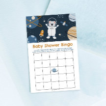 Oututer Space Baby Dusche Bingo Spiel
