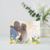 Ouvertüre des Fotos für Hochzeitspuren Save the Da Ankündigungspostkarte (Stehend Vorderseite)