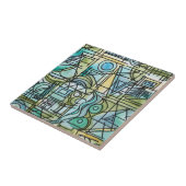 Ouvertüre-Handgemalte moderne geometrische Kunst Fliese (Seite)