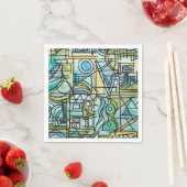 Ouvertüre-Handgemalte moderne geometrische Kunst Serviette (Beispiel)