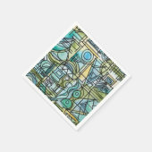 Ouvertüre-Handgemalte moderne geometrische Kunst Serviette (Ecke)