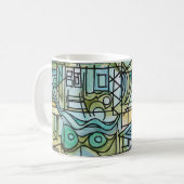 Ouvertüre- Moderne Bauhaus-Geometrie-Kunst Kaffeetasse (Vorderseite Links)