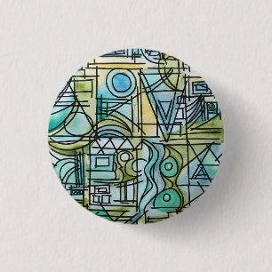 Ouvertüre- Moderne Bauhaus geometrische Wasserfarb Button
