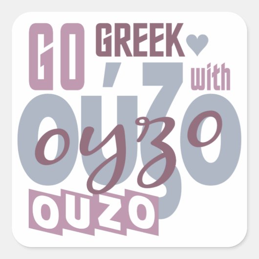 Ouzo-Aufkleber Quadratischer Aufkleber (Vorderseite)