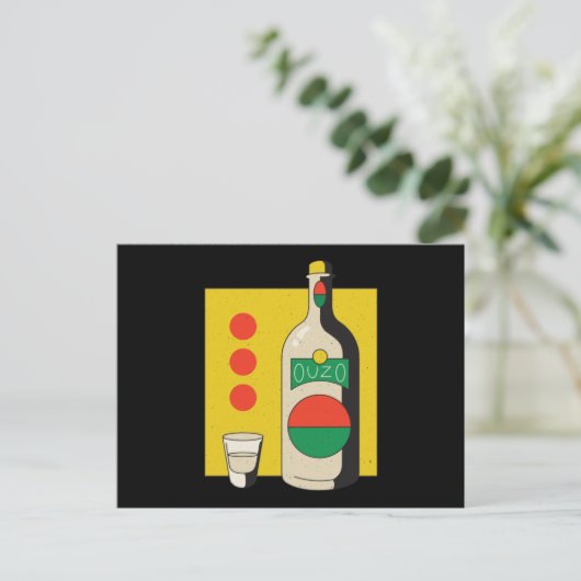 Ouzo Flasche Postkarte (Stehend Vorderseite)