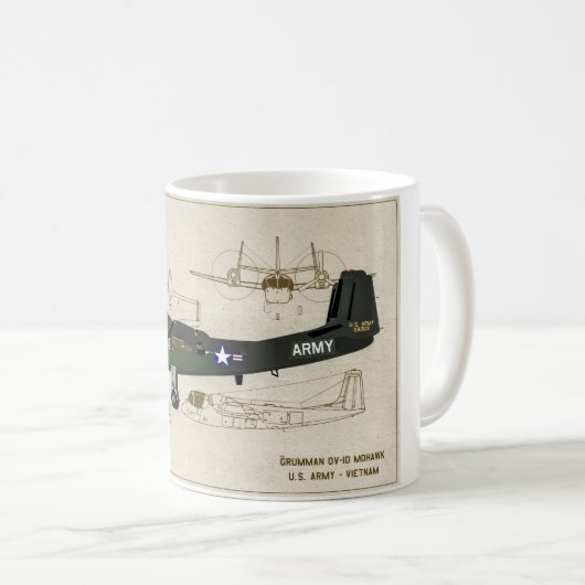 OV-1D Mohikaner-Kaffee-Tasse Kaffeetasse (VorderseiteRechts)