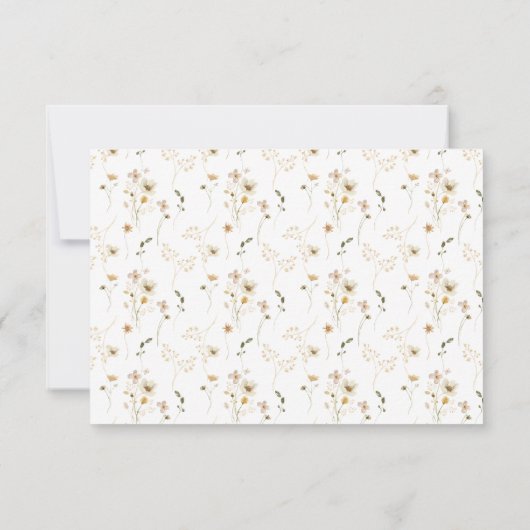 Oval Abundance Dried Wildflower Pampas Wedding RSVP Karte (Rückseite)