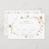 Oval Abundance Dried Wildflower Pampas Wedding RSVP Karte (Vorne/Hinten)