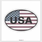 Oval American flagge Vinyl Sticker (Blatt)