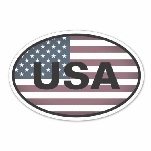 Oval American flagge Vinyl Sticker (Vorderseite)