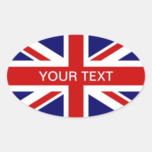 Oval-Aufkleber der britischen Flagge | Union Jack Ovaler Aufkleber (Vorderseite)