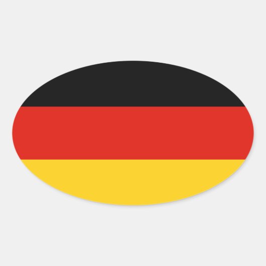 Oval-Aufkleber der deutschen Flagge | Flagge Deuts Ovaler Aufkleber (Vorderseite)