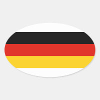 Oval-Aufkleber der deutschen Flagge | Flagge Deuts