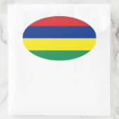 Oval-Aufkleber der Flagge Mauritius Ovaler Aufkleber (Tasche)