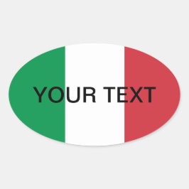 Oval-Aufkleber der italienischen Flagge | Flagge I Ovaler Aufkleber