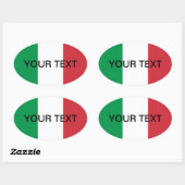 Oval-Aufkleber der italienischen Flagge | Flagge I Ovaler Aufkleber (Blatt)