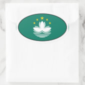 Oval-Aufkleber der Macau-Flagge Ovaler Aufkleber (Tasche)