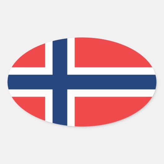 Oval-Aufkleber der norwegischen Flagge | Flagge No Ovaler Aufkleber (Vorderseite)