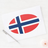 Oval-Aufkleber der norwegischen Flagge | Flagge No Ovaler Aufkleber (Umschlag)