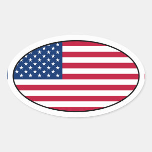 Oval-Aufkleber der US-Flagge Ovaler Aufkleber