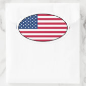 Oval-Aufkleber der US-Flagge Ovaler Aufkleber (Tasche)