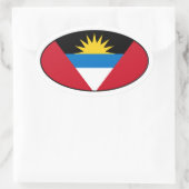 Oval-Aufkleber für Antigua und Barbuda Ovaler Aufkleber (Tasche)
