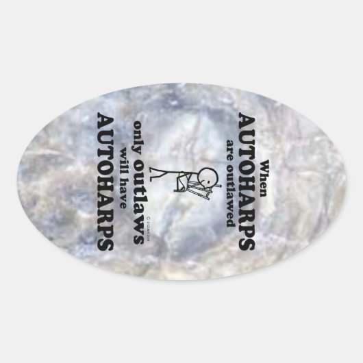 Oval-Aufkleber für Autoharps Ovaler Aufkleber (Vorderseite)