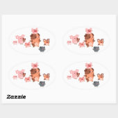 Oval-Aufkleber für Cartoon Ovaler Aufkleber (Blatt)