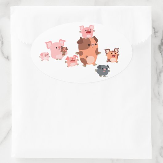 Oval-Aufkleber für Cartoon Ovaler Aufkleber (Tasche)