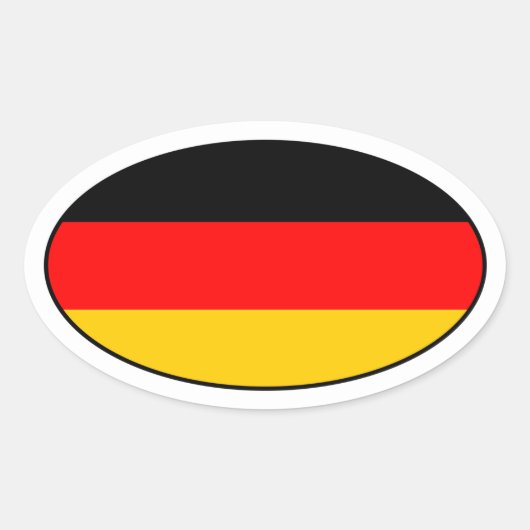 Oval-Aufkleber für deutsche Flagge Ovaler Aufkleber (Vorderseite)
