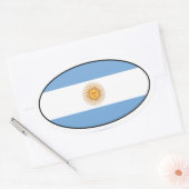 Oval-Aufkleber für die argentinische Flagge Ovaler Aufkleber (Umschlag)