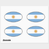 Oval-Aufkleber für die argentinische Flagge Ovaler Aufkleber (Blatt)