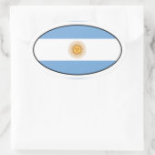 Oval-Aufkleber für die argentinische Flagge Ovaler Aufkleber (Tasche)