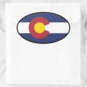 Oval-Aufkleber für die Colorado-Flagge Ovaler Aufkleber (Tasche)