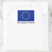 Oval-Aufkleber für die EU-Flagge Ovaler Aufkleber (Tasche)