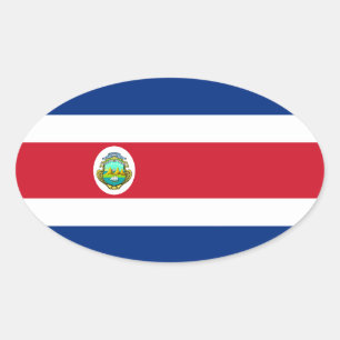 Oval-Aufkleber für die Flagge Costa Rica Ovaler Aufkleber