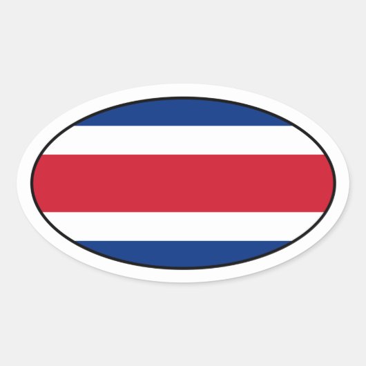 Oval-Aufkleber für die Flagge Costa Rica Ovaler Aufkleber (Vorderseite)