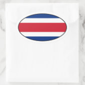 Oval-Aufkleber für die Flagge Costa Rica Ovaler Aufkleber (Tasche)