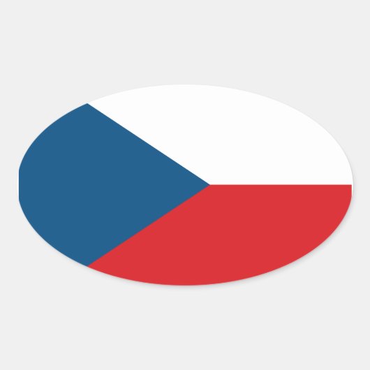 Oval-Aufkleber für die Flagge der Tschechischen Re Ovaler Aufkleber (Vorderseite)