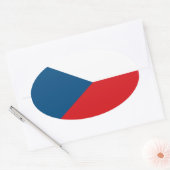Oval-Aufkleber für die Flagge der Tschechischen Re Ovaler Aufkleber (Umschlag)