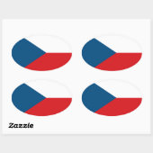 Oval-Aufkleber für die Flagge der Tschechischen Re Ovaler Aufkleber (Blatt)