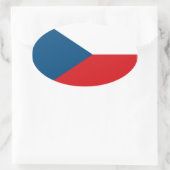 Oval-Aufkleber für die Flagge der Tschechischen Re Ovaler Aufkleber (Tasche)