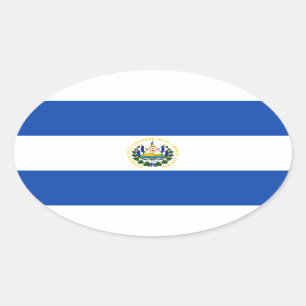 Oval-Aufkleber für die Flagge El Salvador Ovaler Aufkleber