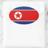 Oval-Aufkleber für die Flagge Nordkoreas Ovaler Aufkleber (Tasche)