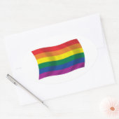 Oval-Aufkleber für die Gay Pride-Bewegung Ovaler Aufkleber (Umschlag)