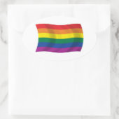 Oval-Aufkleber für die Gay Pride-Bewegung Ovaler Aufkleber (Tasche)